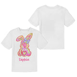 Colorful Brushstroke Easter Bunnies - Personalized Kid T-shirt & Shorts
