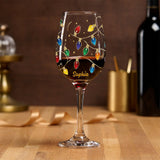 Toast To Family, Love, And Timeless Holiday Memories - Personalized Family Wine Glass With Long Stem