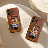 Love Is Love - Personalized LGBT Support 3D Embossed Leather Phone Case
