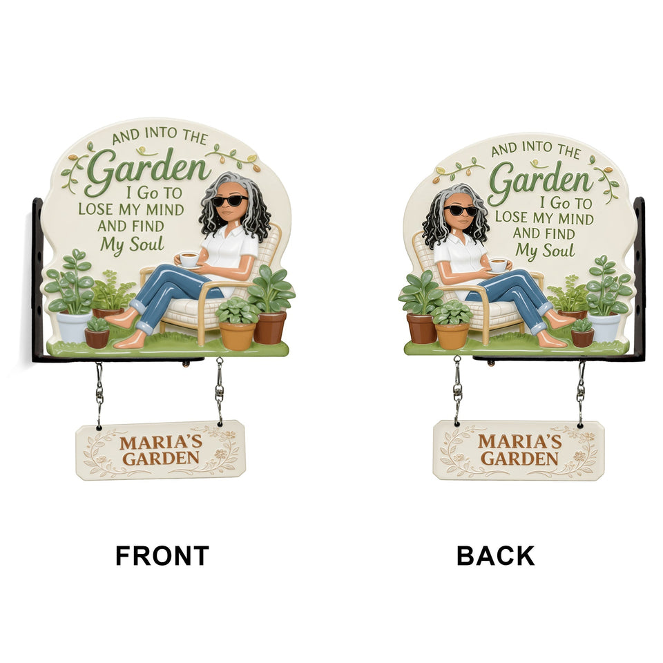 I Go To Lose My Mind - Personalized Gardening Wooden Wall Mount Sign