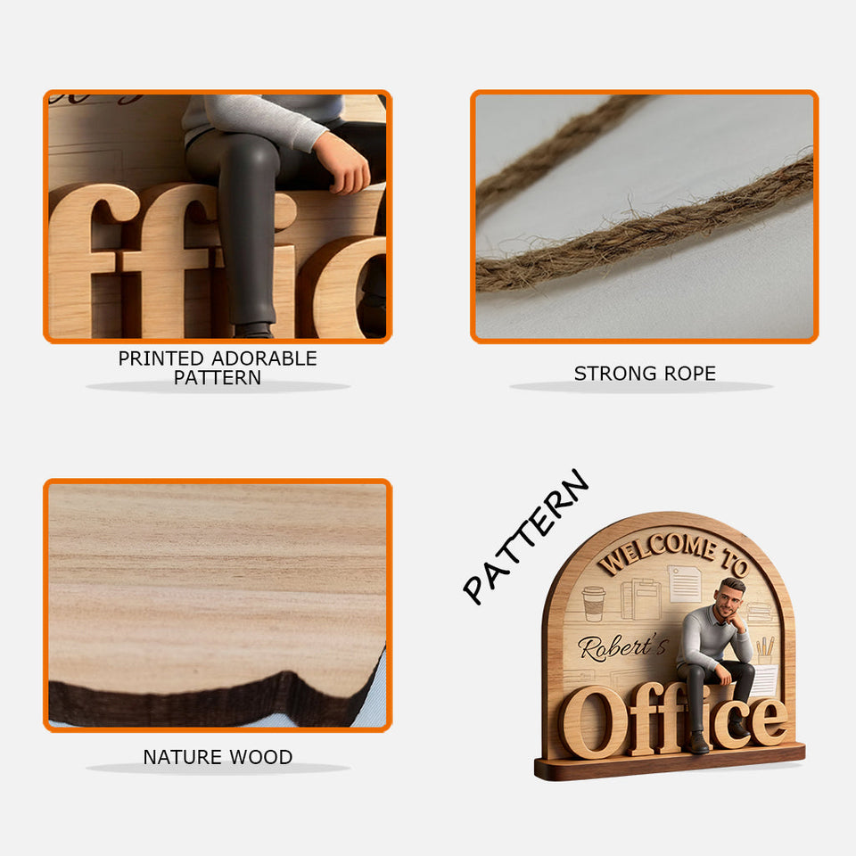 My Office - Personalized Colleague Custom Shaped Wood Sign