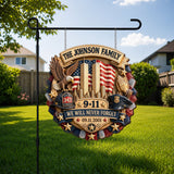 25 Years We Will Never Forget - Personalized Patriot Wood Sign With Stake