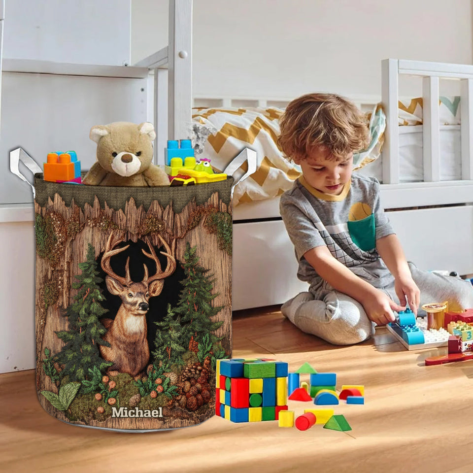 Deer Scene - Personalized Hunting Storage Basket