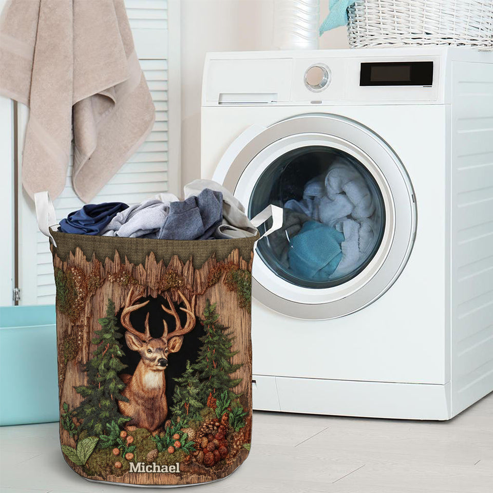 Deer Scene - Personalized Hunting Storage Basket