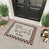 Custom Funky Pet, Badly Drawn Minimalist, Poorly Drawn, Retro Pet Gift - Personalized Dog Non-Slip Tufted Rug