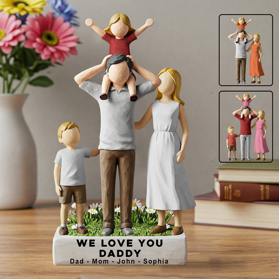 We Love You Dad - Personalized Father Custom Shaped Acrylic Plaque