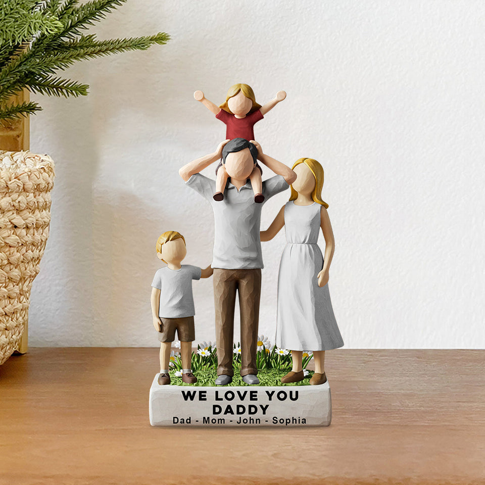 We Love You Dad - Personalized Father Custom Shaped Acrylic Plaque