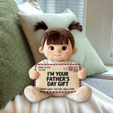 Funny Letter For Dad - Personalized Father Premium Faux Fur Pillow