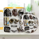 Taste Flight - Personalized Pilot Accent Mug & Coaster