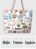 Beach Lovin' Girl - Personalized Sea Lover Beach Bag
