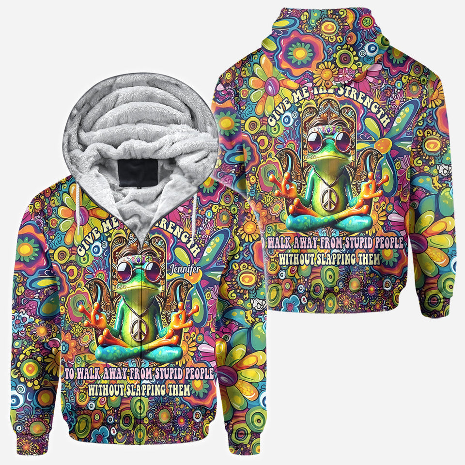 Give Me Strength To Walk Away From Stupid People - Personalized Hippie All Over Shirt