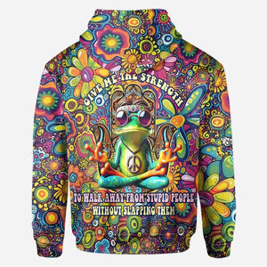 Give Me Strength To Walk Away From Stupid People - Personalized Hippie All Over Shirt