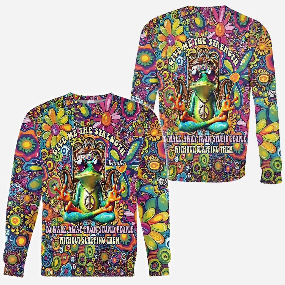 Give Me Strength To Walk Away From Stupid People - Personalized Hippie All Over Shirt
