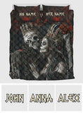 We Loved With A Love That Was More Than Love - Personalized Couple Quilt Set