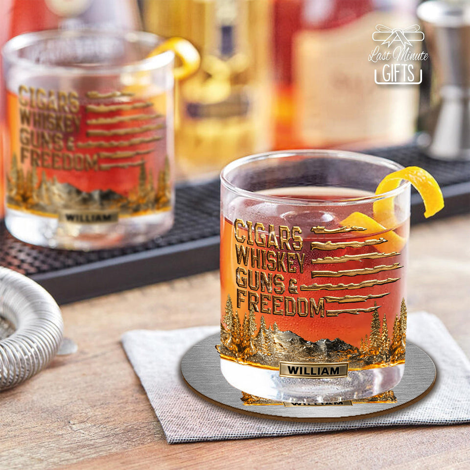 Gift For Bourbon/ Whiskey Lovers, Gift For Him - Personalized Whisky Whiskey Glass
