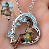 Birthstone Gift - Personalized Birth Stone Shaped Metal Pendant Necklace
