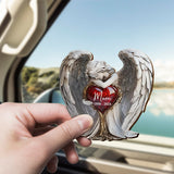 Sur les ailes d'un ange - Clip de pare-soleil de voiture personnalisé en forme de mémorial