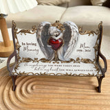 On Angels Wings - Personalized Memorial Wooden Bench