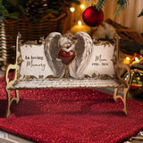 On Angels Wings - Personalized Memorial Wooden Bench