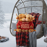 I'm Yours. No Returns Or Refunds - Personalized Highland Cow Faux Fur Shaped Pillow