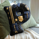 Police Name Letter - Personalized Police Officer Faux Fur Shaped Pillow