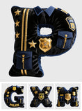 Police Name Letter - Personalized Police Officer Faux Fur Shaped Pillow