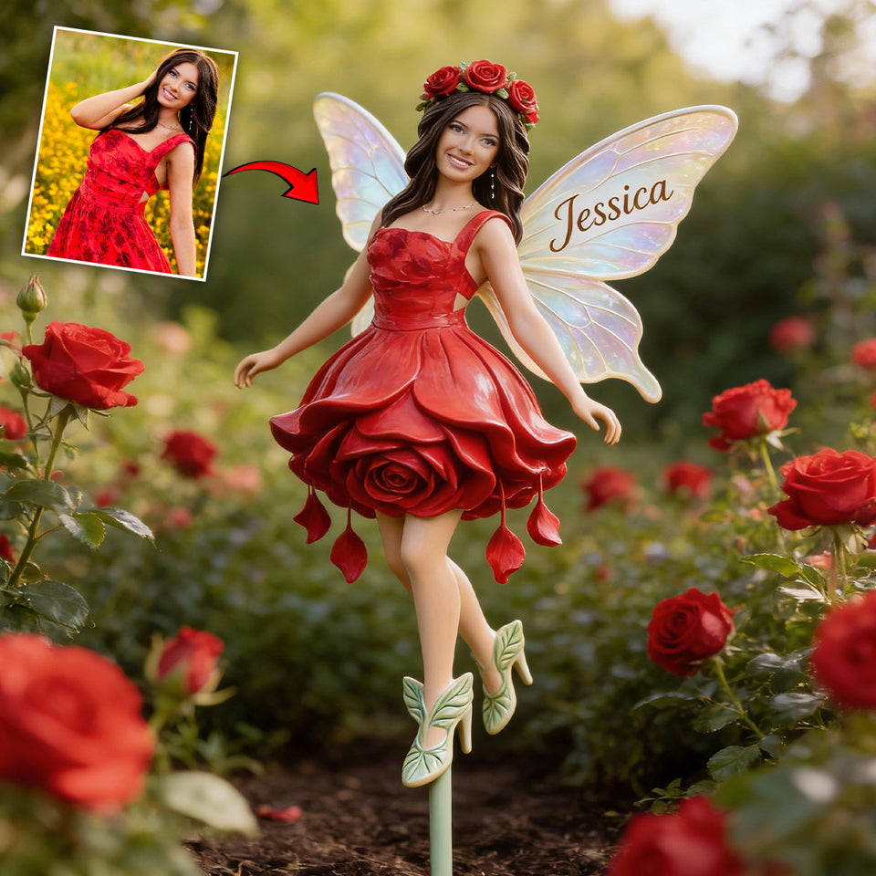 Custom Any Photo Garden Fairy - Personalized Gardening Acrylic Garden Sign/ Acrylic Plaque Sign