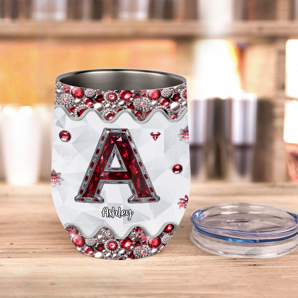Custom Initial For Wine Lovers - Personalized Wine Tumbler