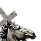 Horse And Cross - Personalized Christian Cut Metal Sign
