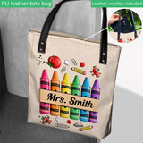 Pencil Crayon Teacher Tote Bag - Personalized Teacher Tote Bag