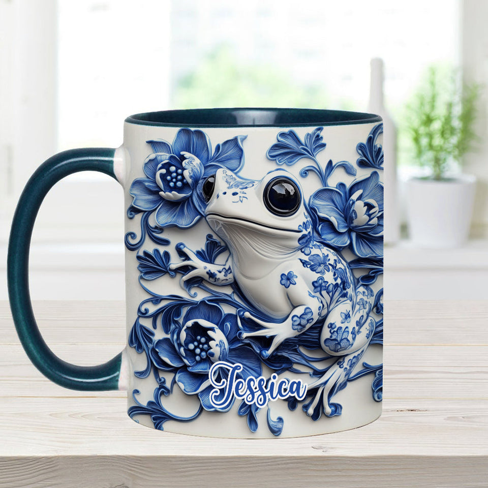 Porcelain Frog - Personalized Frog Accent Mug