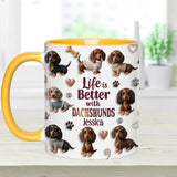 Life Is Better With Dogs - Personalized Dog Accent Mug