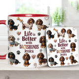 Life Is Better With Dogs - Personalized Dog Accent Mug