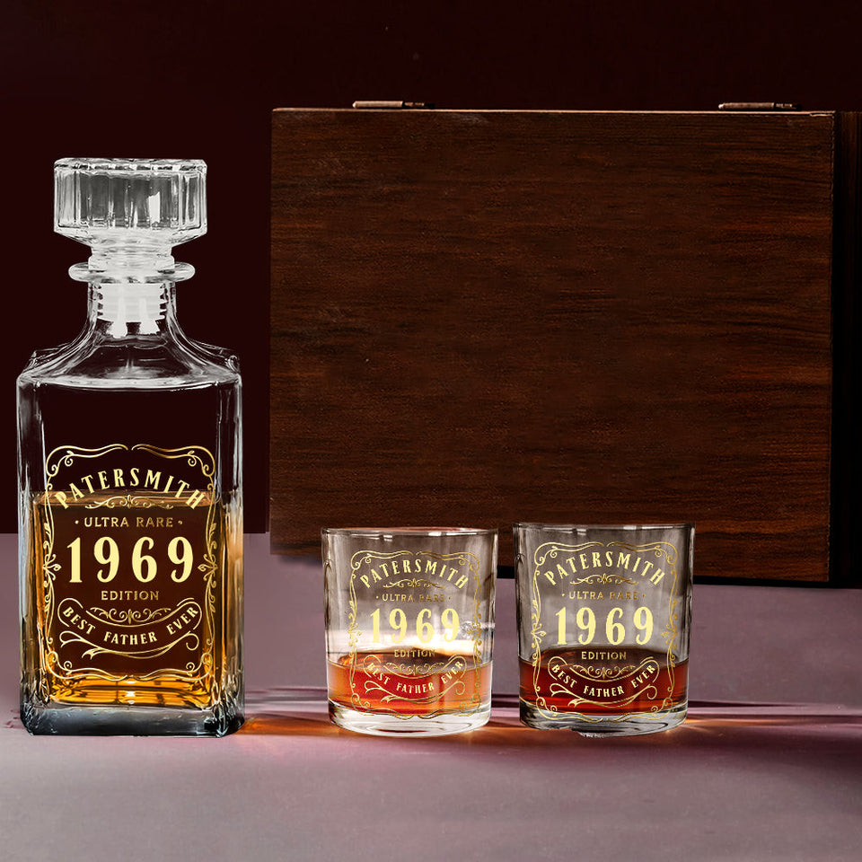 Best Gift For Wiskey Bourbon Cognac... Loving Dad Husband.... - Personalized Whisky Whiskey Decanter Set