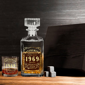 Best Gift For Wiskey Bourbon Cognac... Loving Dad Husband.... - Personalized Whisky Whiskey Decanter Set