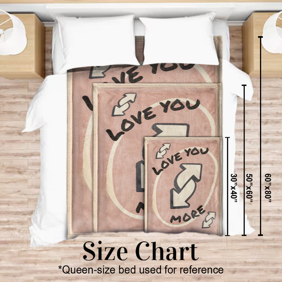 Love You More Reverse Card - Personalized Couple Blanket