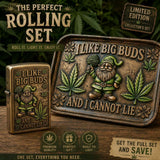 I Like Big Buds, Gnome Rolling Tray & Lighter - Personalized Weed Catch-All Tray With Lighter