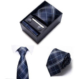 Gift Box Of Necktie With Handkerchief Cufflink Tie Clip