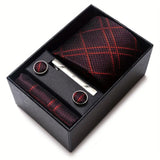 Gift Box Of Necktie With Handkerchief Cufflink Tie Clip