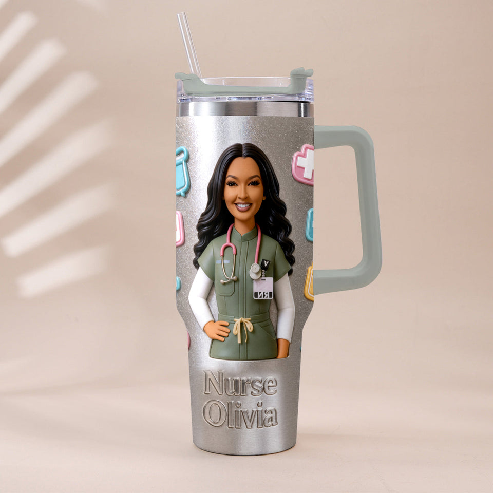 Best Nurse Ever - Personalized Nurse Tumbler With Plush Charm