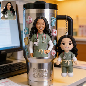 Best Nurse Ever - Personalized Nurse Tumbler With Plush Charm