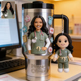 Best Nurse Ever - Personalized Nurse Tumbler With Plush Charm