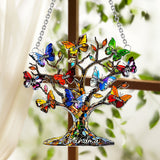 Grandma Mom Butterfly Tree - Personalized Grandma Window Hanging Suncatcher Ornament