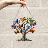 Grandma Mom Butterfly Tree - Personalized Grandma Window Hanging Suncatcher Ornament