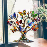 Grandma Mom Butterfly Tree - Personalized Grandma Window Hanging Suncatcher Ornament