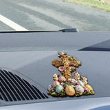 Lovely Rabbits - Personalized Christian Shaped Car Visor Clip