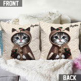 Cute Cat - Personalized Cat Throw Pillow