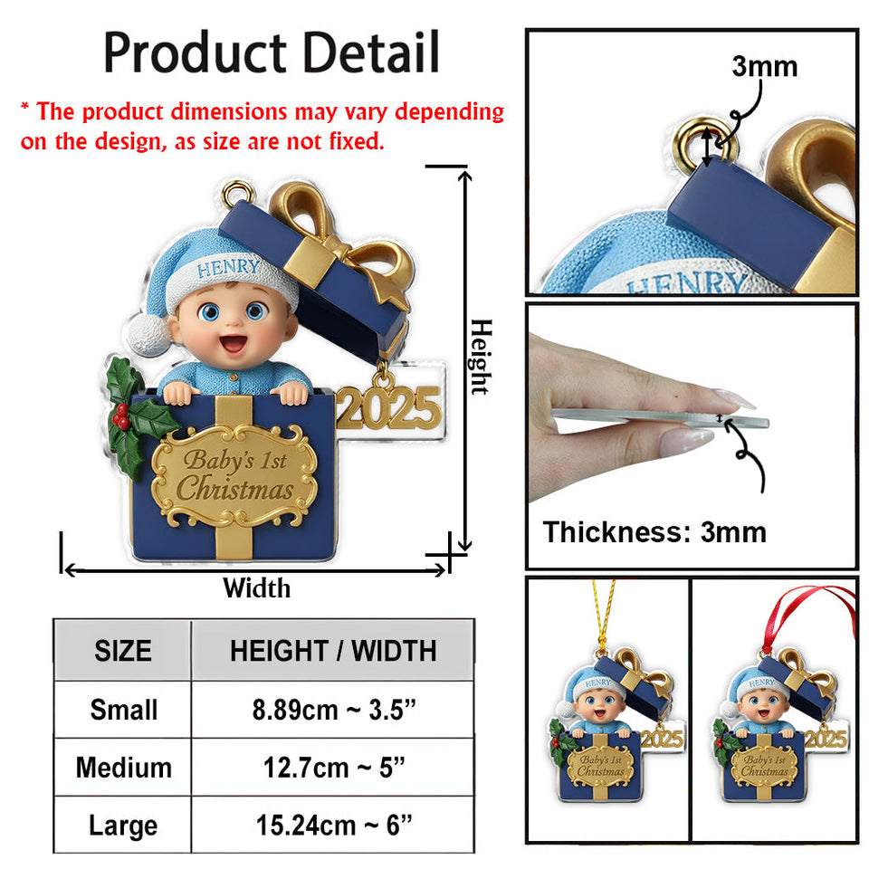 Baby's 1st Christmas - Personalized Newborn Ornament