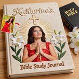 Custom Any Photo Bible Study Journal - Personalized Christian Leather Journal
