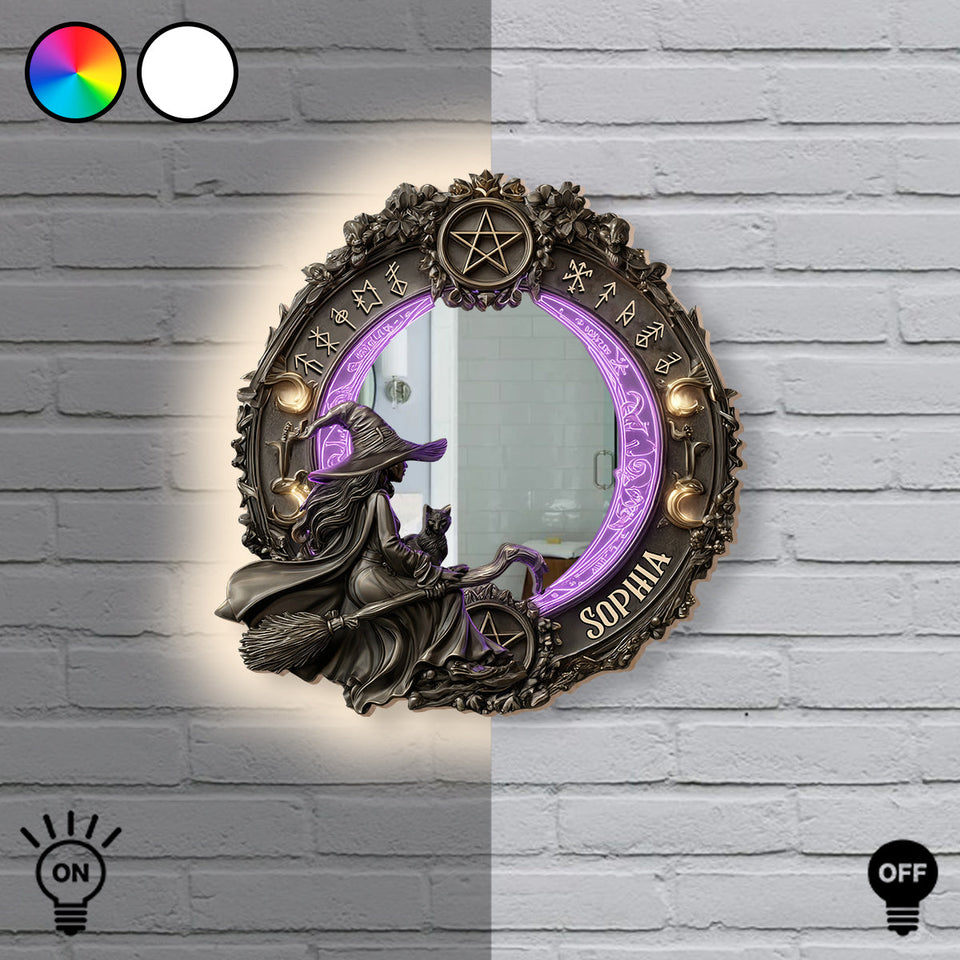 Practical Magic - Personalized Witch Wall Mirror With LED Light